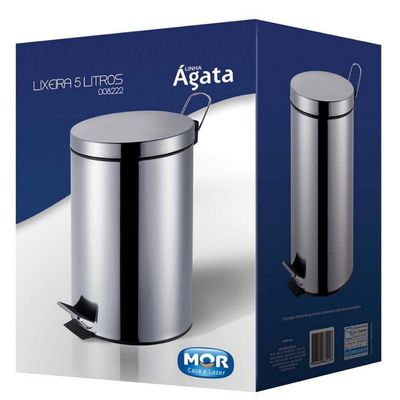 Lixeira M Mor Agata 8222 em Aço 5 LT Prata