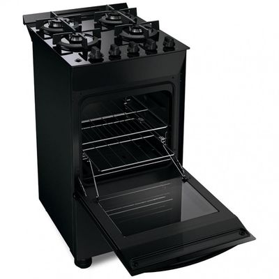 Fogão 4 Bocas Automático BFO4VAE Mesa de Vidro Temperado Brastemp Preto / Bivolt