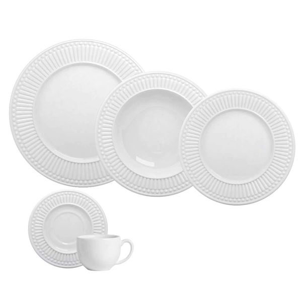 Aparelho de Jantar Roma Ravenna 61090 30 Peças Porto Brasil Branco