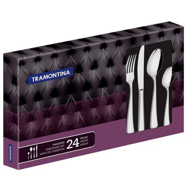 Faqueiro Tramontina em Aço Inox Sonata 24 Peças Inox Faqueiro Tramontina em Aço Inox Sonata 24 Peças Inox