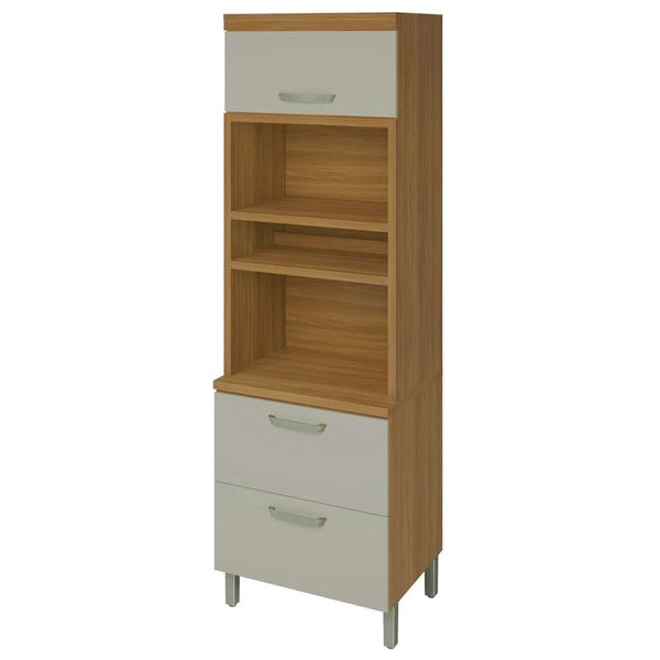 Paneleiro Nesher Princesa 2 Portas 1 Gaveta 70cm Freijó com Off White
