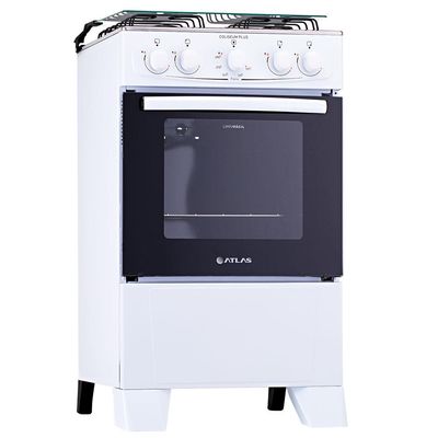 Fogão Atlas 4 Bocas Coliseum Plus com Forno com Amplo Visor Branco / Bivolt