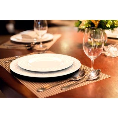 Aparelho de Jantar 20 Peças Tramontina Ingrid em Porcelana Decorada Branco
