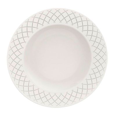 Aparelho de Jantar 20 Peças Tramontina Ingrid em Porcelana Decorada Branco