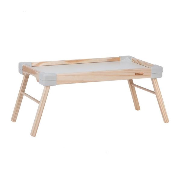 Bandeja Tramontina Small em Madeira Natural/Branca 47,6 cm Branco com Natura Bandeja Tramontina Small em Madeira Natural/Branca 47,6 cm Branco com Natura