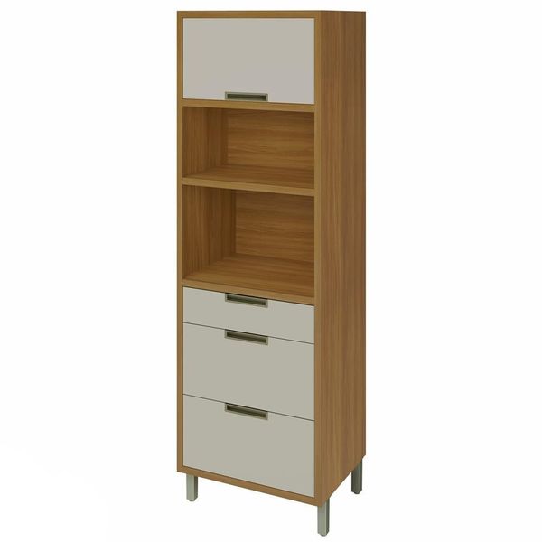 Paneleiro Imperatriz 1 Porta 3 Gavetas 70cm Nesher Freijo e Off White Paneleiro Imperatriz 1 Porta 3 Gavetas 70cm Nesher Freijo e Off White