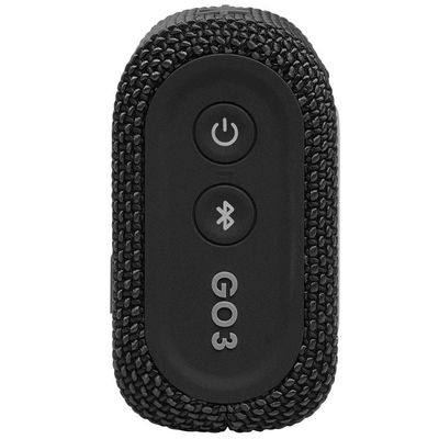 Caixa de Som Portátil JBL Go 3 Bluetooth À Prova de Poeira e Água Preto / Bivolt