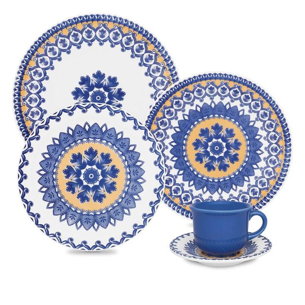 Aparelho de Jantar Chá e Sobremesa Oxford Floreal La Carreta J5916788 30 peças Colorido Aparelho de Jantar Chá e Sobremesa Oxford Floreal La Carreta J5916788 30 peças Colorido