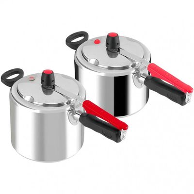Conjunto de Panelas de Pressão Clock Fechamento Interno 4,5L + 7L - Alumínio Polido Alumínio