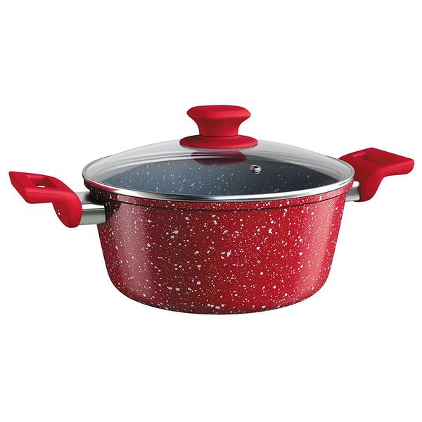 Caçarola Euro Home Colorstone 5 Camadas Antiaderente 4,8 L Vermelho