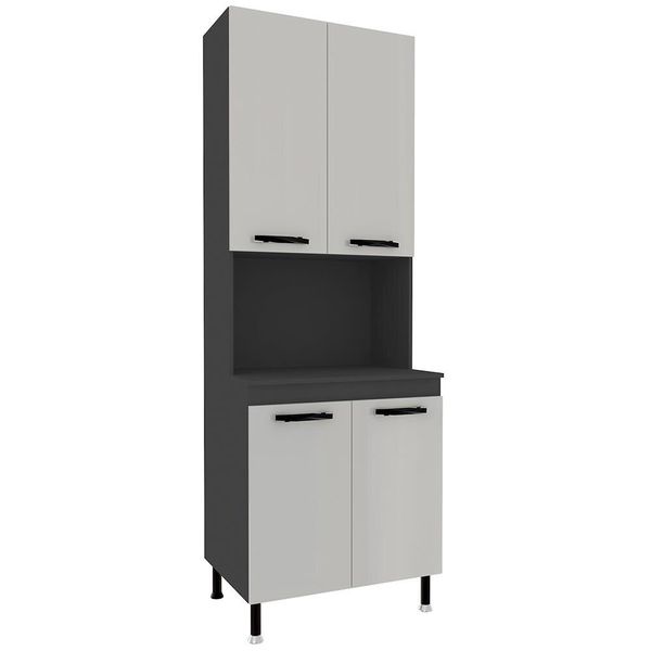 Paneleiro Duplo Indekes Provence 4 Portas Chumbo com Off White