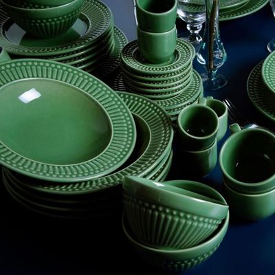 Aparelho de Jantar 18 Peças Porto Brasil Roma em Cerâmica Feldspática Verde