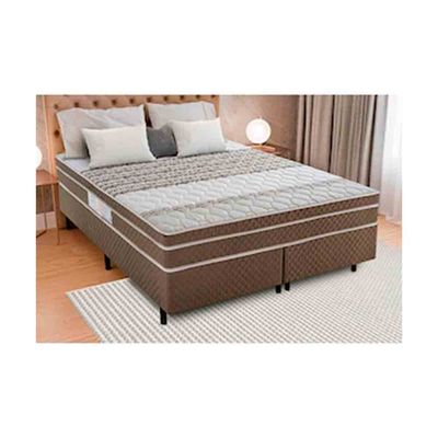 Cama Box Queen Size Ilhéus com Molas Pocket e Euro Pillow 63x158x198cm n/a