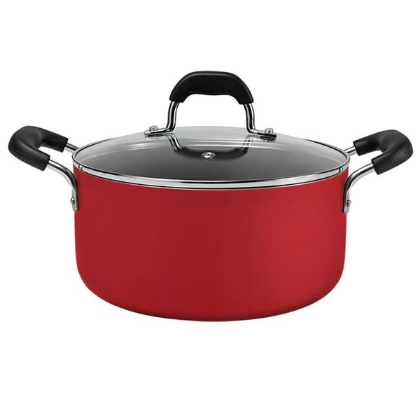 Caçarola Brinox Saffron em Alumínio Revestimento Interno Antiaderente Pro-Flon e Tampa de Vidro 24 cm Vermelho Caçarola Brinox Saffron em Alumínio Revestimento Interno Antiaderente Pro-Flon e Tampa de Vidro 24 cm Vermelho