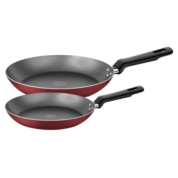 Conjunto de Frigideiras Tramontina Loreto com Revestimento Interno Antiaderente Starflon T1 2 Peças Vermelho