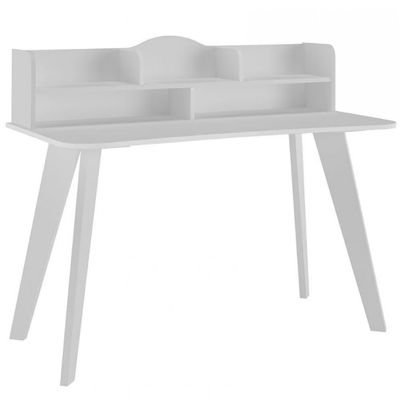 Escrivaninha Artely Sofia com Nichos 120cm de largura Branco Fosco