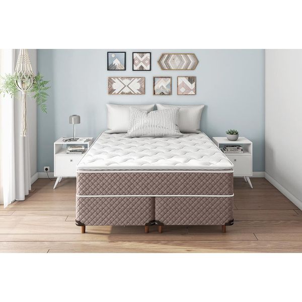 Cama Box Queen Size Berlim com Molas Ensacadas 72x158x198cm Umaflex n/a