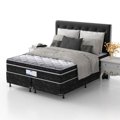 Cama Box Queen Size Probel Village D28 com Molas Pocket e Pillow Euro 68x158x198cm n/a