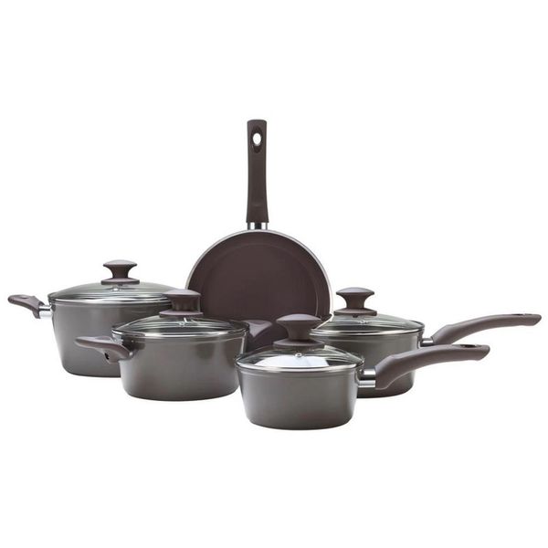 Conjunto de Panelas 5 Peças de Indução Brinox Ceramic Life Optima Antiaderente Marrom Conjunto de Panelas 5 Peças de Indução Brinox Ceramic Life Optima Antiaderente Marrom