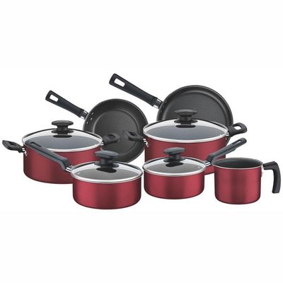 Conjunto de Panelas Tramontina Bergamo Antiaderente 7 Peças Vermelho
