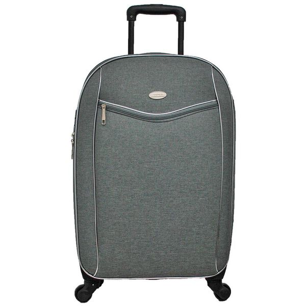 Mala de Viagem Média Yins Brasil YS22018C-M com Rodas Giro 360° em Poliéster Cinza Mala de Viagem Média Yins Brasil YS22018C-M com Rodas Giro 360° em Poliéster Cinza