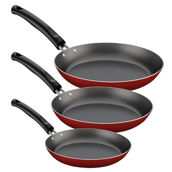 Conjunto de Frigideiras Tramontina com Revestimento Antiaderente Interno Starflon Max  3 Peças Vermelho