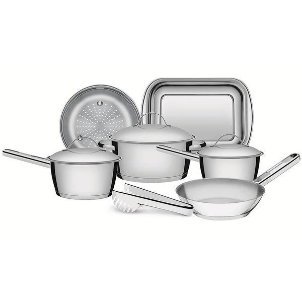 7 Panelas Allegra Fundo Triplo em Aço Inox Tramontina Inox 7 Panelas Allegra Fundo Triplo em Aço Inox Tramontina Inox