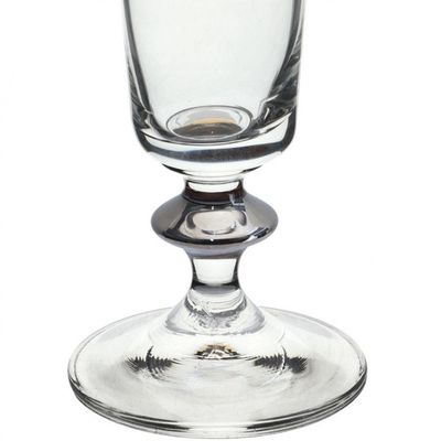 Conjunto de Taças para Champanhe Bohemia Bella Decorada 205 ml em Cristal Ecológico Platinum Rim 6 Peças Transparente