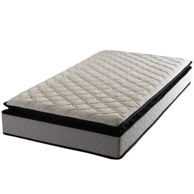 Cama Box de Solteiro Hellen Titanium Molas Ensacadas Pillow Top e Revestimento em Tecido Malha 62x88x188cm Cinza e Preto
