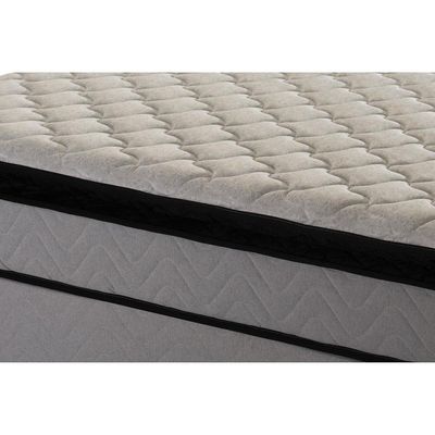 Cama Box de Solteiro Hellen Titanium Molas Ensacadas Pillow Top e Revestimento em Tecido Malha 62x88x188cm Cinza e Preto