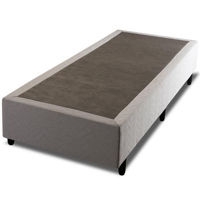 Cama Box de Solteiro Hellen Titanium Molas Ensacadas Pillow Top e Revestimento em Tecido Malha 62x88x188cm Cinza e Preto