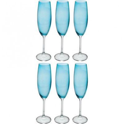 Conjunto de Taças para Champanhe Bohemia 57932 220ml 6 Peças Azul