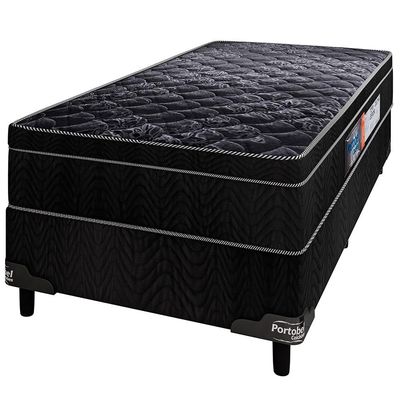 Cama Box de Solteiro Portobel + Colchão de Solteiro Portobel Diplomata Orthopedic com Espuma D-33 65x88x188 cm Preto