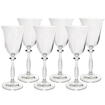 Conjunto de Taças para Vinho Branco Bohemia Angela em Cristal Ecológico 185ml 6 Peças Transparente