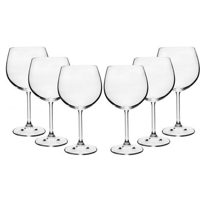Conjunto de Taças para Vinho Borgonha Bohemia em Cristal 570 ml - 6 Peças Transparente