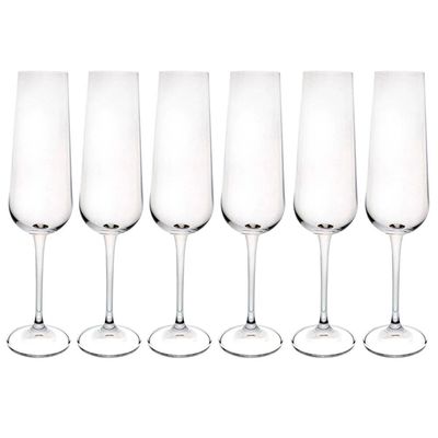 Conjunto de Taças para Champanhe Bohemia Ardea 220 ml em Cristal - 6 Peças Transparente