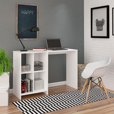 Escrivaninha Artely Matrix com 4 Nichos 110cm de Largura Branco Fosco