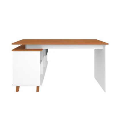 Escrivaninha Artany Gold com 2 Gavetas e 5 Nichos Freijo/Grafito/Branco