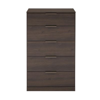 Cômoda Versatti com 5 Gavetas Bartira Café com Bronze