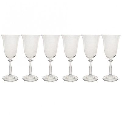 Conjunto de Taças para Água Bohemia Angela 350 ml em Cristal Ecológico 6 Peças Transparente