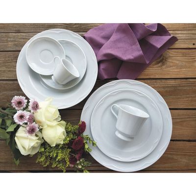 Conjunto de Xícaras para Chá Germer Cottage em Porcelana 240 ml 6 Peças Branco