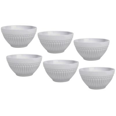 Conjunto de Bowls Porto Brasil Roma em Faiança Feldspática 430ML 6 Peças Branco
