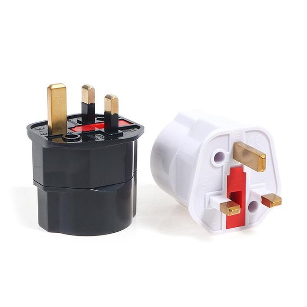 Adaptador de Plugue Universal 2 Pinos Euro para 3 Pinos UK branco