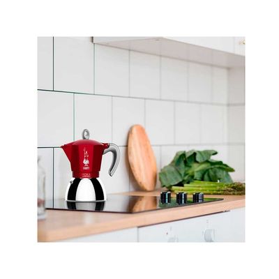Cafeteira Italiana Bialetti Moka Induction em Alumínio 4 Xícaras Vermelho