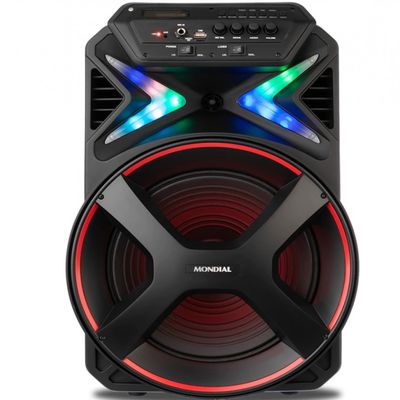 Caixa Amplificada Mondial CM-400 com Bluetooth, USB e Rádio FM - 400W Preto