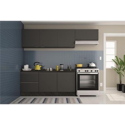 Cozinha Completa Linea 6 Portas e 3 Gavetas Bartira Grafite