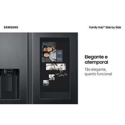 Geladeira Family Hub Side By Side RS58T5561B1 Digital Inverter Frost Free Bluetooth e Wi-Fi 585 Litros Samsung Preto / 220V
