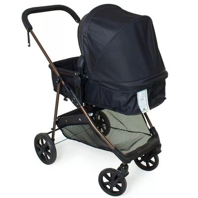 Travel System Galzerano Carrinho De Bebê Napoli Preto Com Cobre