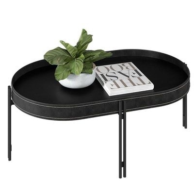 Mesa de Centro Com Tampo Arredondado Mônica Preto