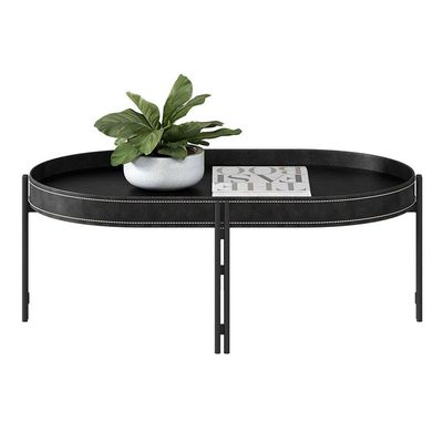Mesa de Centro Com Tampo Arredondado Mônica Preto